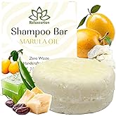 Organic Solid Shampoo Bar for Dry, Curly & Thinning Hair | Deeply Nourishing with Marula Oil & Shea Butter, Cocoa Butter | Rice Protein Shampoo Alternative | Plastic Free, Travel Friendly, Made In USA