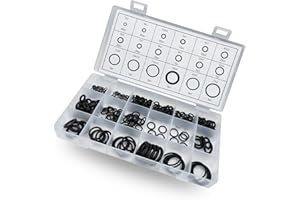 Sumjig Pack-300 Car O-Ring Seal Kit, High Pressure Resistant Flexible Rubber Gasket with Quick Identification Transparent Storage Box, Multi-Functional Repair Washer Set, Universal for Cars (Black)