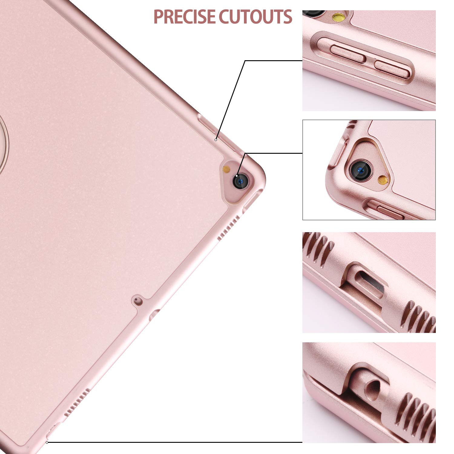 Rose Gold Boriyuan New iPad 10.2 7th Generation 2019 Keyboard Case