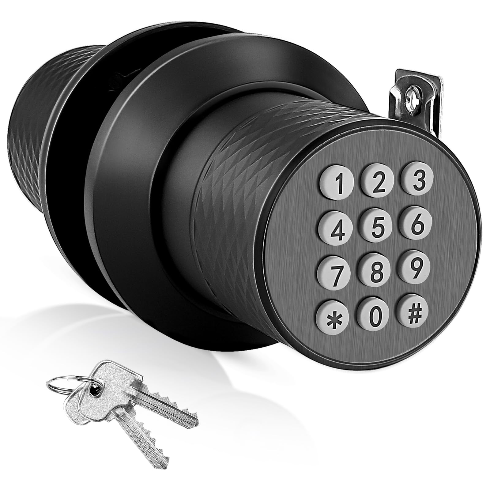 FITNATE Smart Lock Digital Door Lock with Keypad, Electronic Keypad Door Lock with Spare Keys, Great for Home, Hotel and Office (Black)