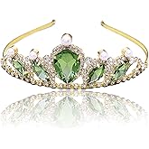 Princess Tiana Tiara Green Crown Tiana Headband Birthday Party Prom Halloween Costume Accessories Gifts