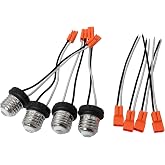 BLLNDX E26 Medium Socket Adapter 4Pairs Male Screw in Light Bulb Sockets Pigtail