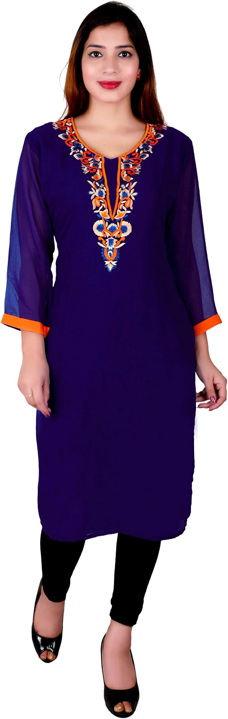 Women Tunic Bollywood Thread Work Kurti Top 7026