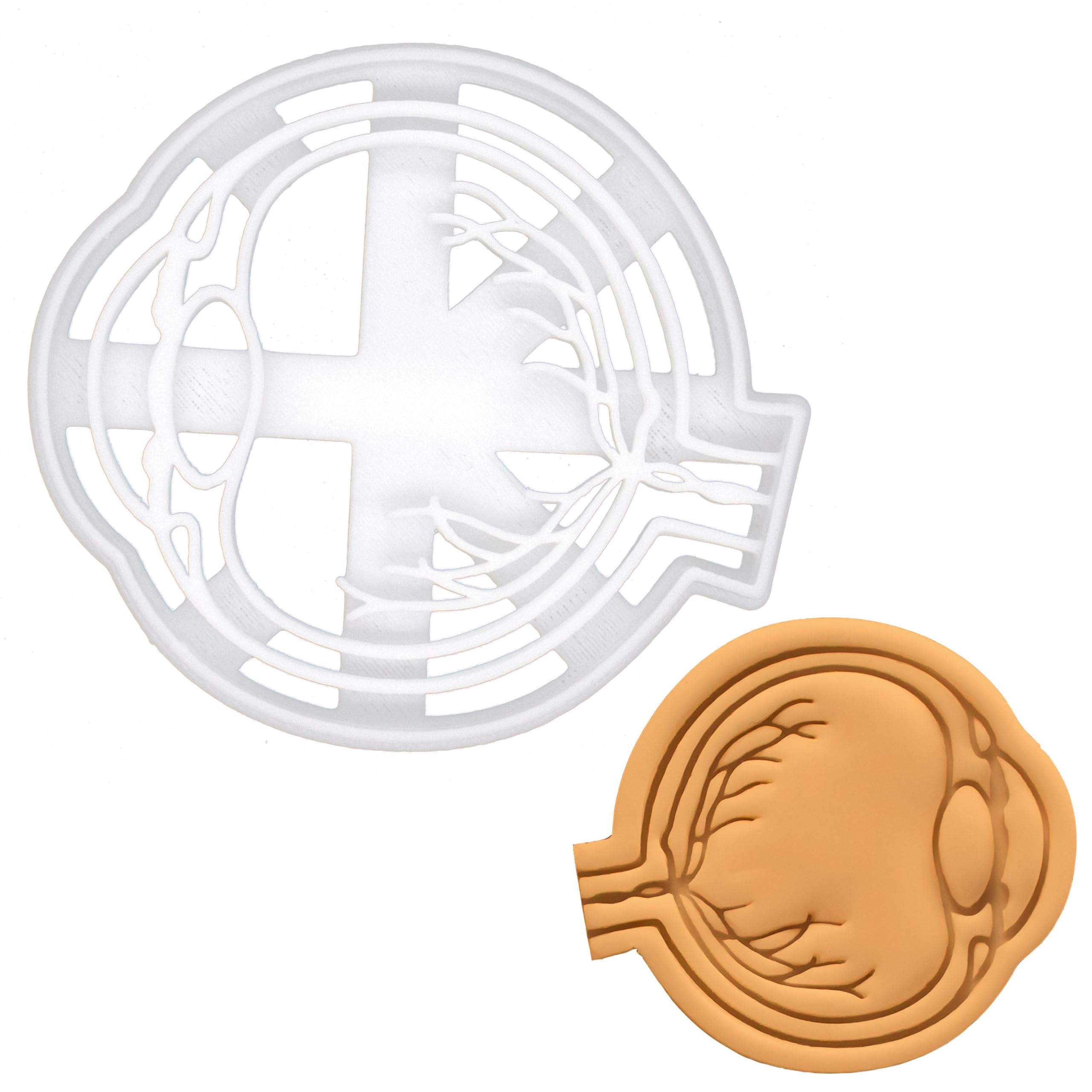 BAKERLOGY Anatomical Eyeball (Side) Cookie Cutter - Detailed Biscuit Cutter Design for Baking and Crafts, Ideal on Fondant, Dough, Clay