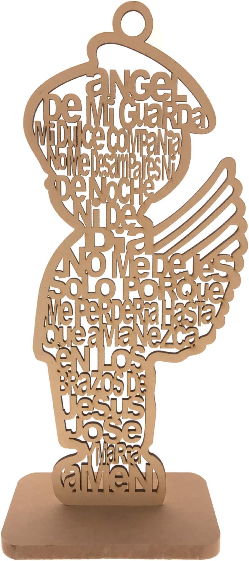 12" Inch Baby Angel Religious, Baptism, Communion, Prayer, Wood Carving Stand Or Wall Decoration with Removable Stand (Boy)
