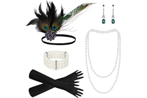 Dreamtop 1920s Great Gatsby Accessories Set, Flapper Costume Accessories Roaring 20s Accessories for Women Flapper Headpiece