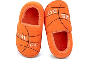 INMINPIN Kids Toddler Ball Sports Slippers Girls Boys Cozy Warm House Shoes Memory Foam Non-Slip Indoor Outdoor Slippers for Sports Fan (Toddler/Little Kid/Big Kid)