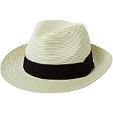 Comhats Oversized XL XXL Straw Fedora Hats for Men Big Head Mid Brim Sun UV Protection Summer Beach
