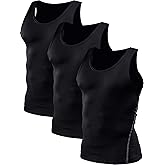 NELEUS Men's 3 Pack Athletic Compression Under Base Layer Sport Tank Top