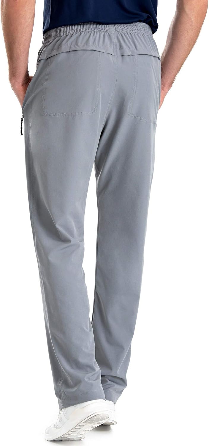 Clothin Men's Elastic-Waist Drawstring Pants for Sport Exercise Travel, Quick-Dry, Stretchy : Clothing