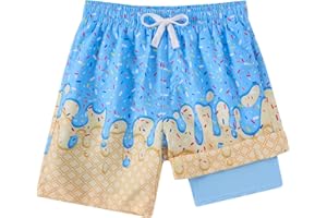 westwolf Boys Swim Trunks with Compression Liner Casual Bathing Suit for Kids Swim Shorts 6-18 Years