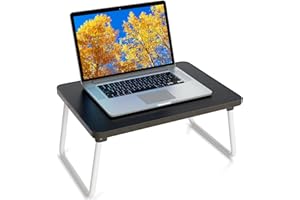 PROMITOP Lap Desks Laptop Tray for Bed or Couch,Portable Breakfast Serving Tray with Folding Legs,Foldable & Lightweight Mini Table, Laptop Stand for Working, Reading and Writing,Black