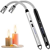 2 Pack Electric Candle Lighter, Rechargeable Plasma Arc USB Lighters with Flexible Neck, Windproof & Flameless for Candles, B