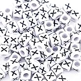 Sunrica 500Pcs Cube Letter Beads X 6X6mm Individual Acrylic Alphabet Beads for Friendship Bracelets Making