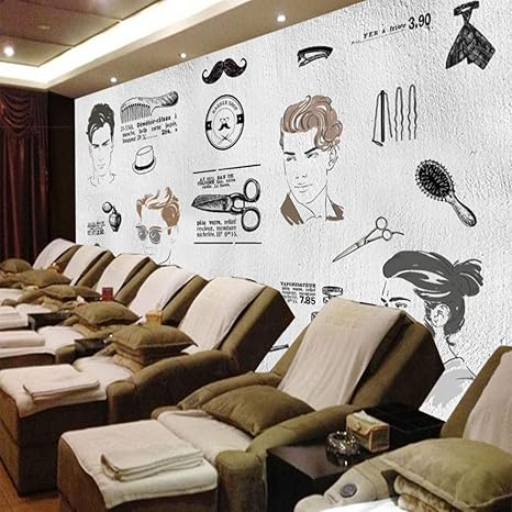 Amazon Co Jp 壁紙 3d カスタム ヨーロピアンとアメリカントレンド バーバーショップ 壁画 3d リビングルーム ソファ Tv 壁 ベッドルーム 壁画 Miwei Diy 工具 ガーデン