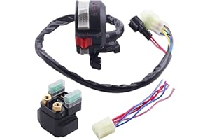 JINGKE Left Handlebar Control Engine Start Run Off Headlight Switch and SwitchStarter Solenoid Relay for Yamaha ig Bear 250 400 Bruin 250 350 Grizzly 350 400 660 Kodiak 400 450 Raptor 350 660