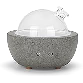 Essential Oil Aromatherapy Diffuser for Home Bedroom Large Room Glass Stone Ultrasonic Air Scent Mist Aroma Diffuser 200ML Defusers—Dark Gray