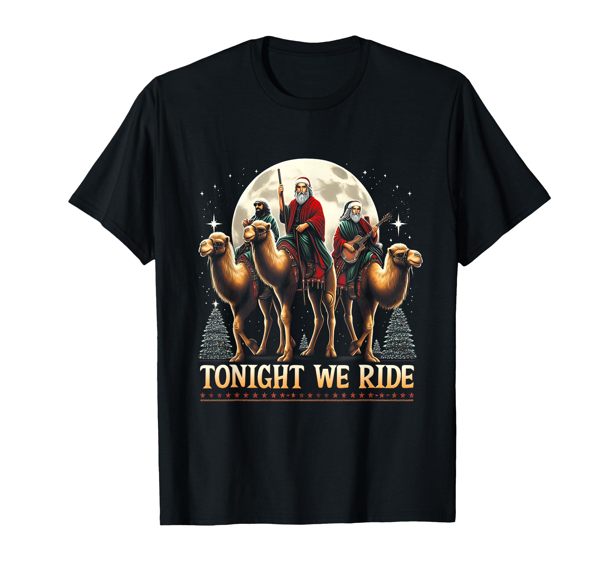 Photo 1 of **DARK BLUE** Tonight We re Ride Christmas 3 Wise Men Camel Ride Christian T-Shirt - Large