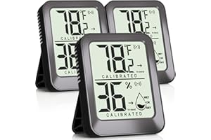 AyayaBoss 3 Pack Room Thermometer Indoor Hygrometer for Home, Digital Sensor Mini Humidity Gauge Meter, Temperature Humidity Monitor for Bedroom, Pet, Plant - Battery Included
