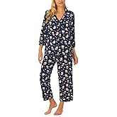 BedHead - 3/4 Sleeve Crop Stretch Jersey PJ Set - Autumn Owls - Small