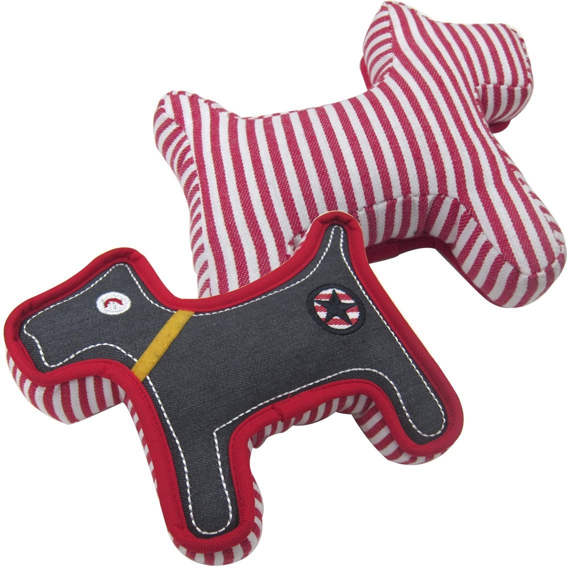 Denim Striped Dog, Red