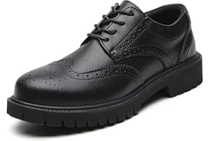 MXIKOCI Oxford Shoes for Women Comfort Lace Up Leather Work Office Business Non Slip Dress Shoes for Girls Ladies Women