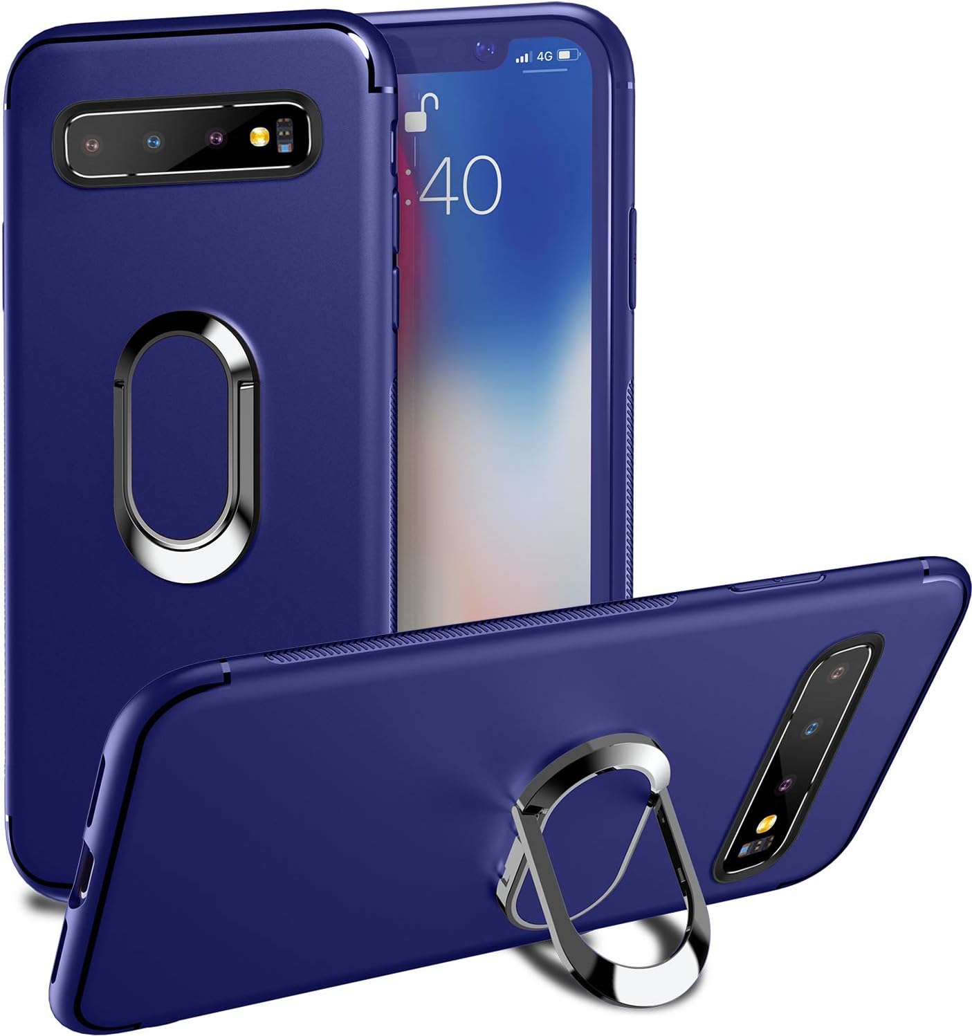 COOLMI ARMORFIT Designed for Samsung Galaxy S10 Case, TPU Back Cases with 360 Degree Rotation Finger Ring Grip Kickstand, Magnetic Car Mount Compatible with Samsung Galaxy S10 Cover (Purple)
