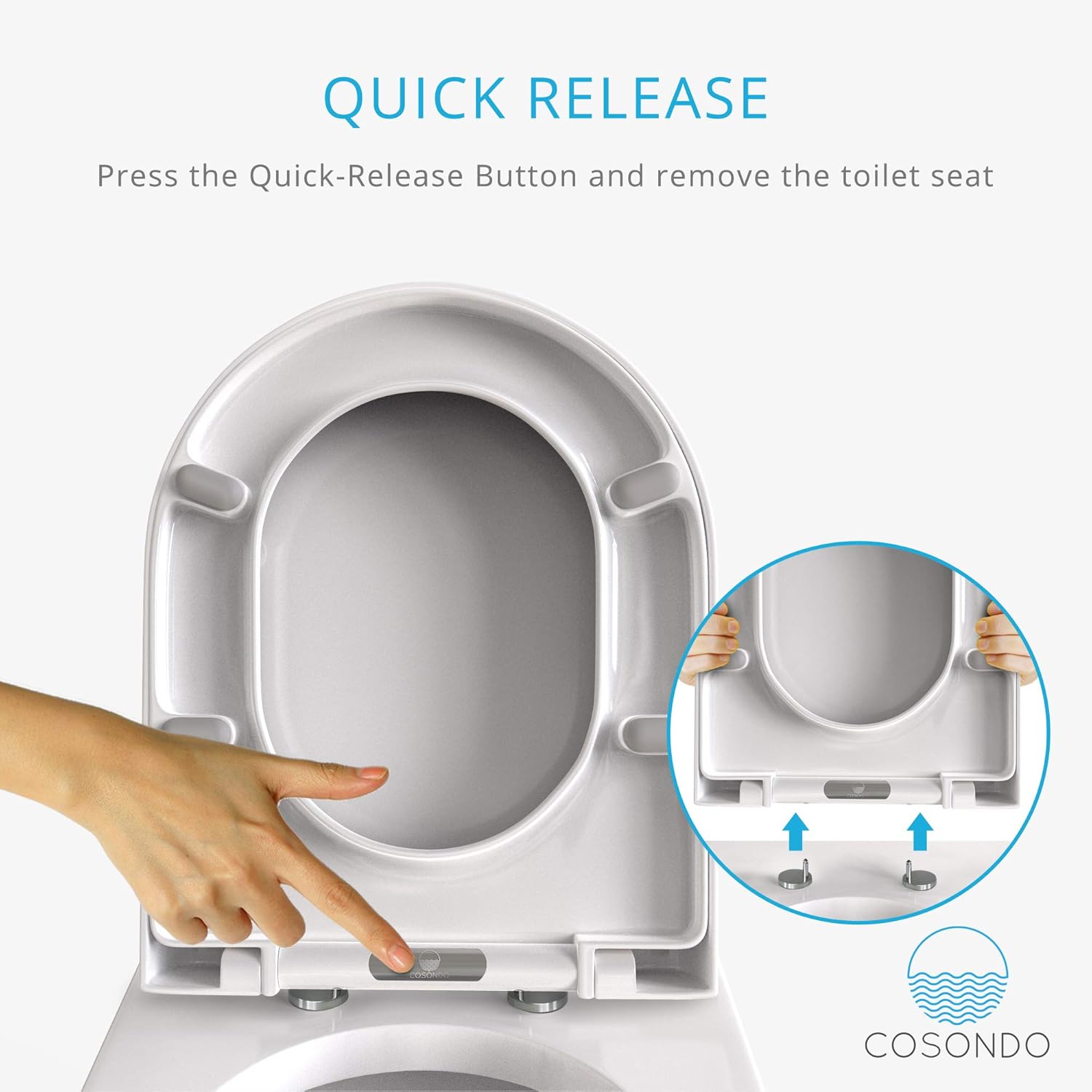 Cosondo Premium Toilet seat with Soft Close DShape High Quality Toilet seat Durable