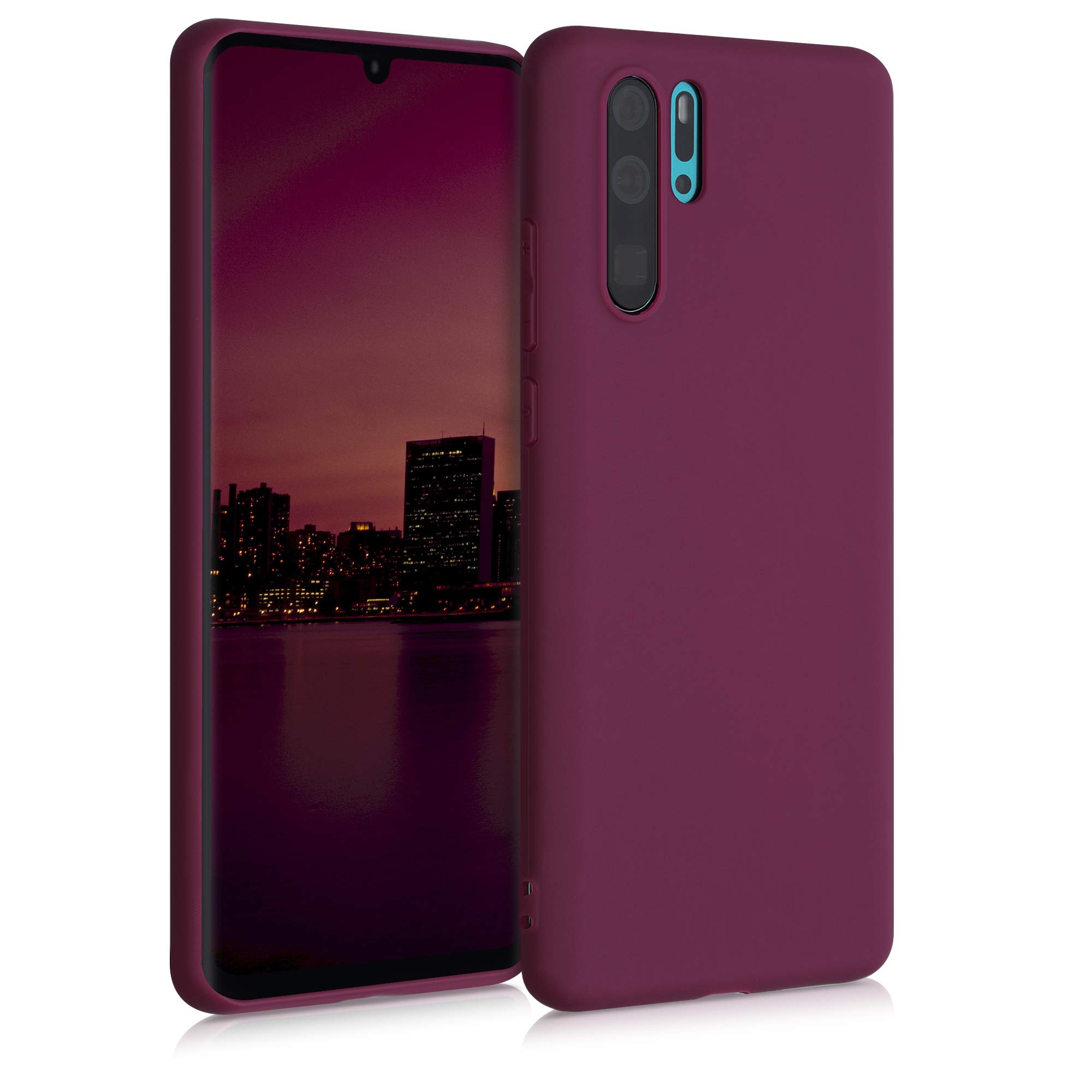 kwmobile Case for Huawei P30 Pro Case - Soft Cover - Shockproof TPU Material - Wireless Charging - Bordeaux Violet — image 1