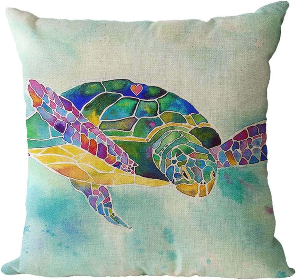 Amazon Com Ofloral Watercolor Sea Turtle Pillow Case Ocean Theme