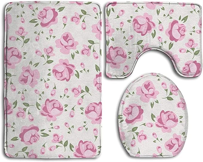 Beautiful Flowers5 Alfombra de baño Alfombras de baño de Moda Set de 3