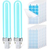 Qualirey 14 Pcs 9W UV Bulb &amp; Sticky Cards Kit Compatible with DynaTrap | 2 Bulbs, 12 Glue Boards, Compatible with DynaTrap DT3009 DT3019 DT3039, Compatible with Gardner/Flyweb Classic/FlyLight