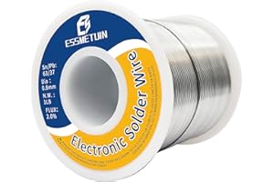 Essmetuin Tin Lead Rosin Core Solder Wire for Electrical Soldering, Circuit Board, DIY Home Appliance, Repairing for Cable/Radio/Other Electrical Devices, 2% Flux Sn63Pb37 (0.8mm/0.032in, 1LB)
