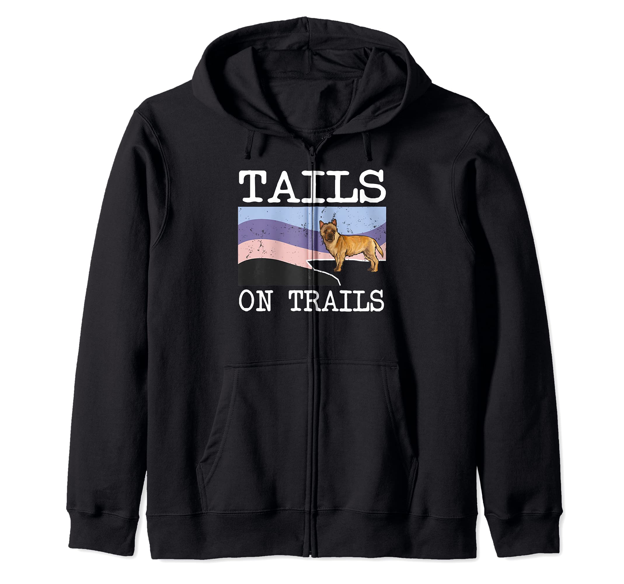 Cairn Terrier Tails On Trails Funny Dog Hiking Zip Hoodie