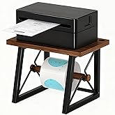 TIPSYTREE Label Holder for Rolls and Fan-fold Labels, Wooden Label Holder for Desktop Thermal Label Printer, Shipping Printer Accessory for Home, Office, Small Business (Black Walnut)