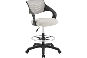 Modway Thrive Drafting Chair - Tall Office Chair for Adjustable Standing Desks in Gray