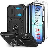 Deekeewe for Samsung Galaxy A17 5G Case,Samsung A 17 Phone Case with Camera Cover & Magnetic Kickstand [2 Screen Protector],Military Shockproof Heavy Duty Armour Case for Galaxy A17 2026,Black