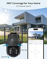 ieGeek 2K Solar Security Camera Outdoor Wireless 2pcs 360° Pan Battery with view 4