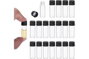 PATIKIL 2ml Clear Glass Vials, 100 Pack Sample Vials with Screw Cap Reagent Media Bottle Leak-Proof Liquid Sample Glass Vial 