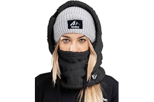 Senllen Cagoule coupe-vent en polaire pour temps froid, masque de ski, masque thermique respirant, cache-cou, écharpe, casque à capuche