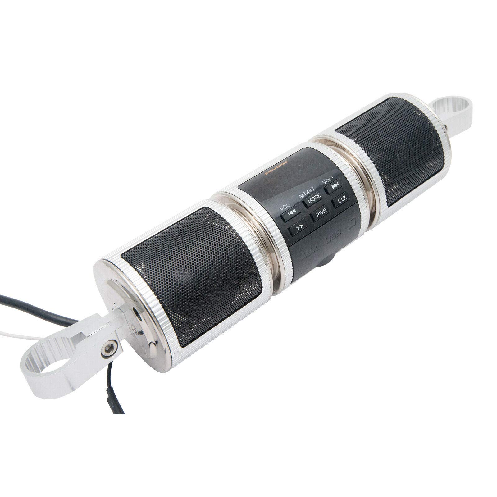 MASO Bluetooth Motorcycle Radio, 12V Waterproof Bike Handlebar Mount Speaker Hifi with Stereo Sound System for ATV Jet Ski Remote Alarm FM MP3 Player