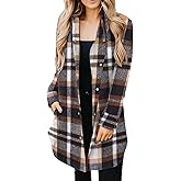EVALESS Color Block Plaid Shacket Jacket Womens Fall Clothes Fashion Outfits