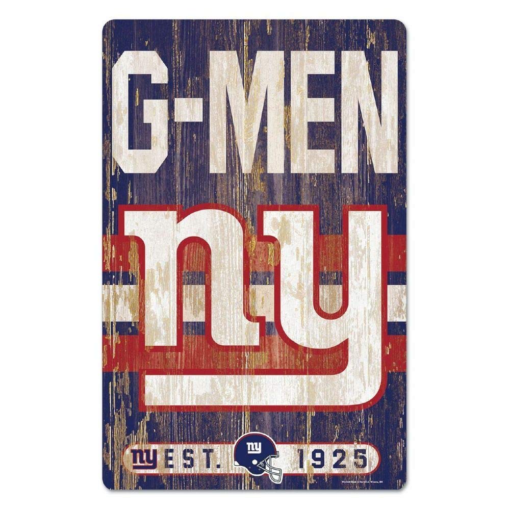 Wincraft 11x17 Wood Sign, New York Giants 20 x 17 cm Wooden Sign with Slogan Unisex-Adult, Team Color, One Size