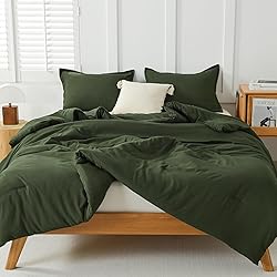 Litanika Dark Olive Green Comforter Set Full, 3
