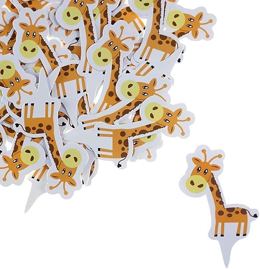 Amazon Com Shxstore Giraffe Paper Cake Toppers Woodland Animal
