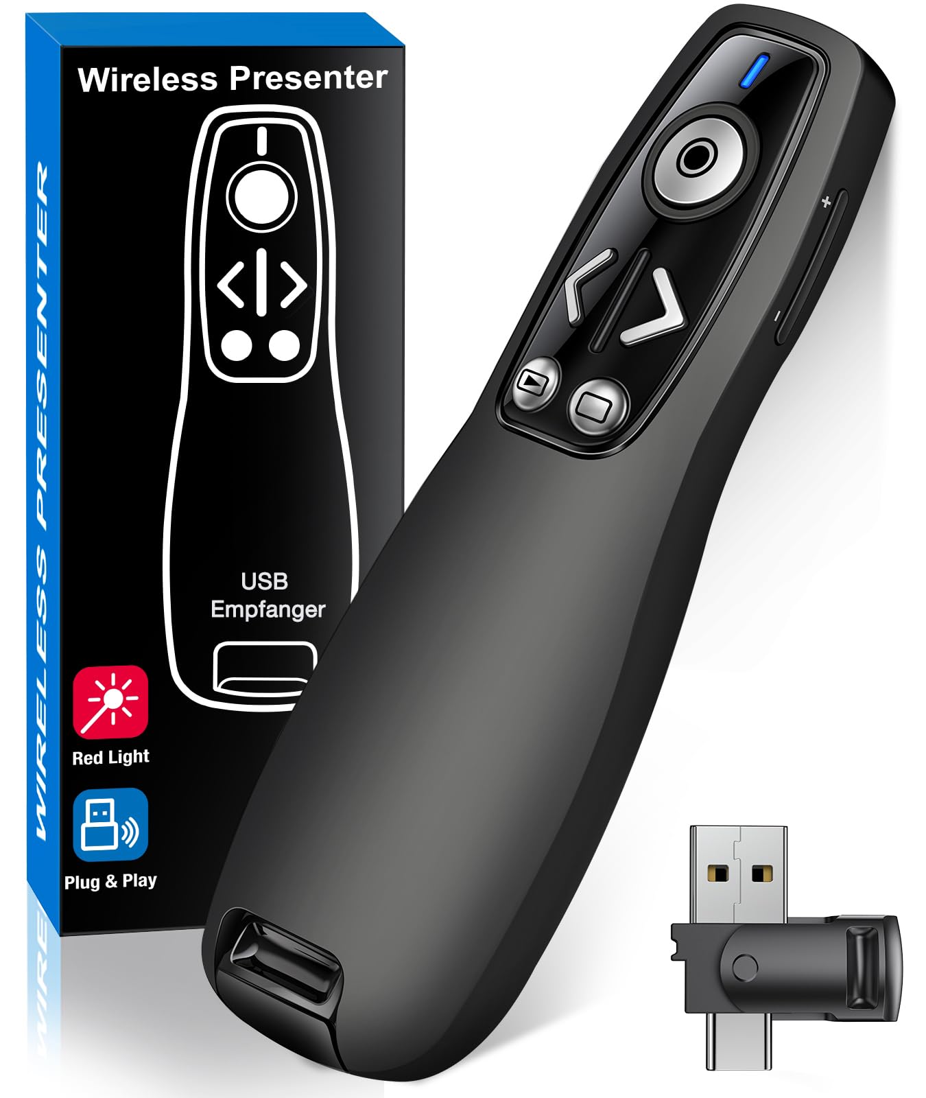 Photo 1 of Presentation Clicker Wireless Presenter Remote for PowerPoint, Powerpoint Clicker with Volume Control PowerPoint Slide Advancer for Mac, Computer, Laptop-E600