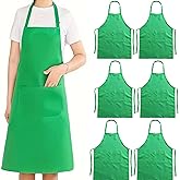 GOESUP 6 Pack Chef Apron Kitchen Cooking Apron with Two Pockets Baker Costume Aprons for Men and Women