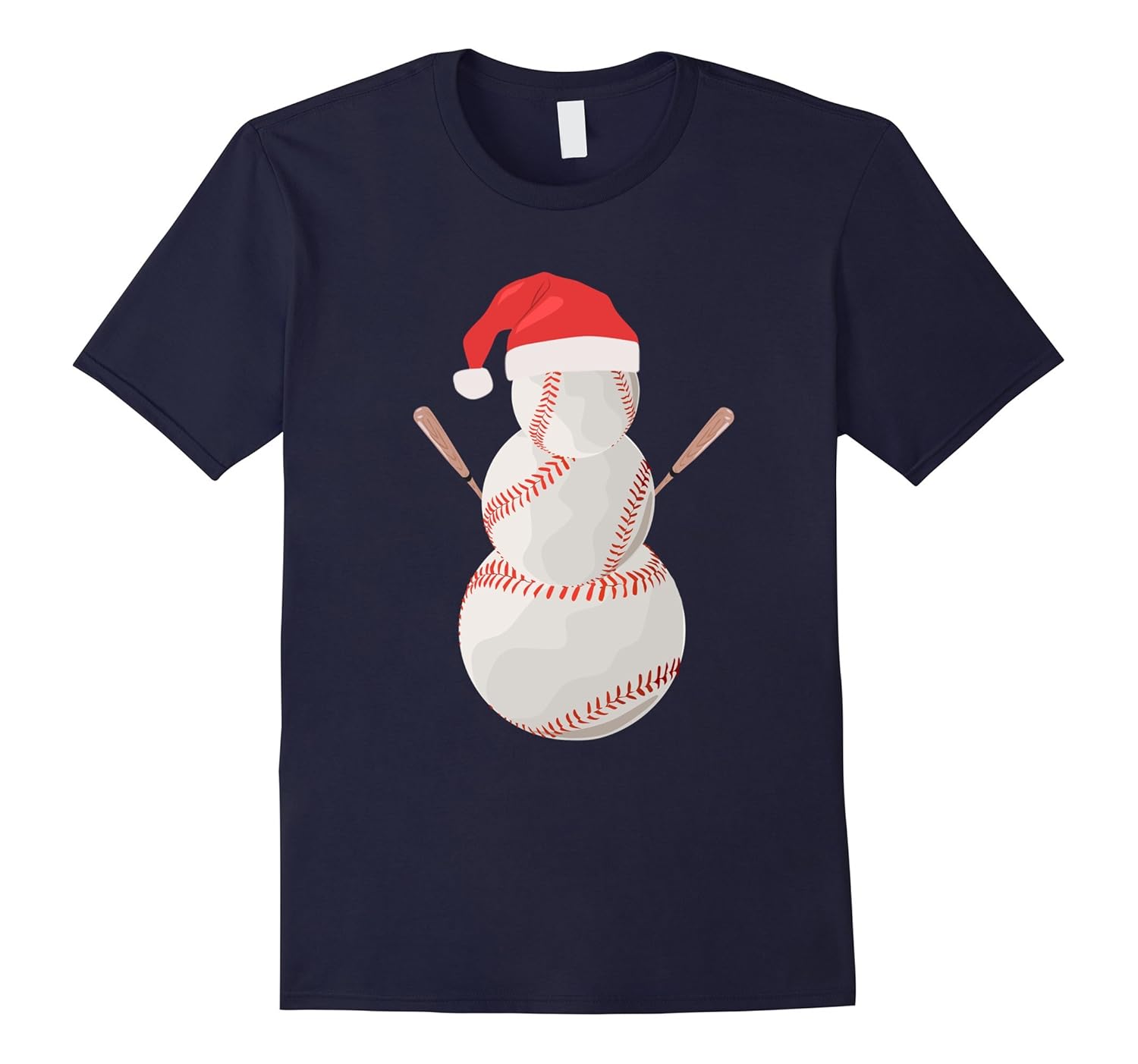 Christmas Baseball Snowman T-shirt-Rose