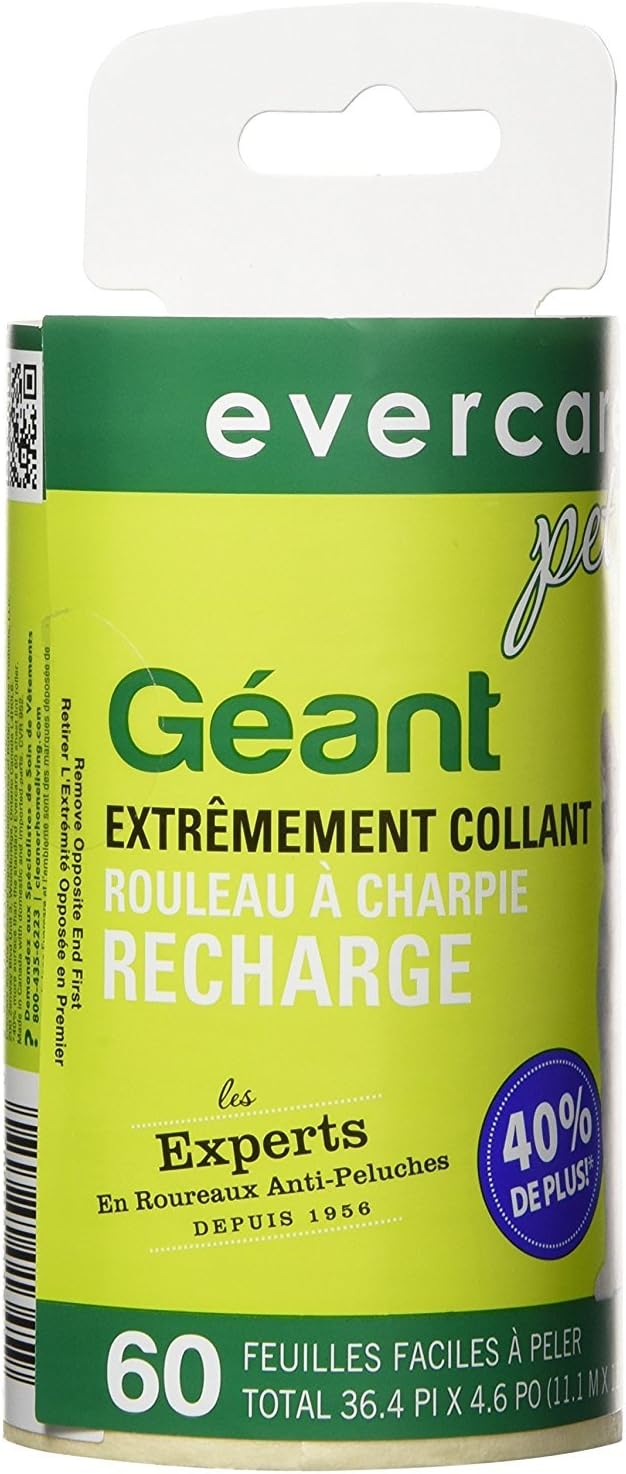 Evercare Giant PET Hair Roller REFILL - 6 Pack: Health & Personal Care