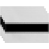 CSFOTO Modern Minimalist Line Decorative Placemats Set of 4 Heat-Resistant Non-Slip Black and White Linen Place Mats for Dining Table 18"x12" Washable